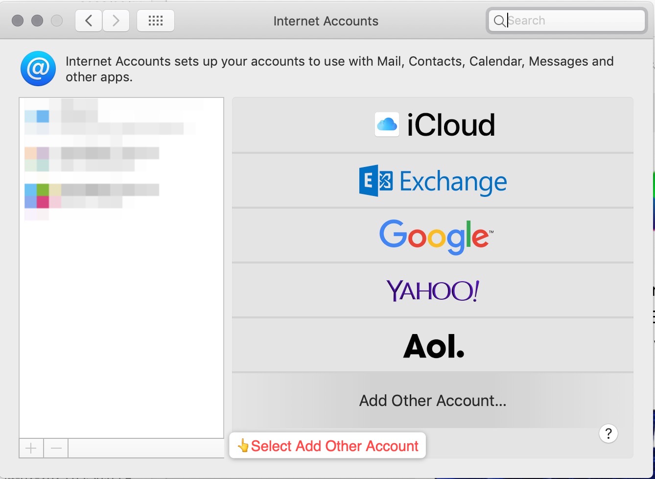 Add Other Account Mac Mail